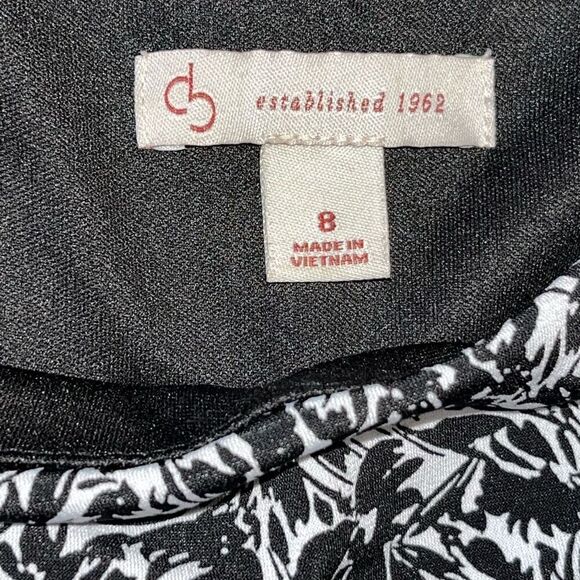 CB Established 1962 Womens Dress 8 Black White Sleeveless‎ Fit & Flare Pullover - Picture 3 of 5